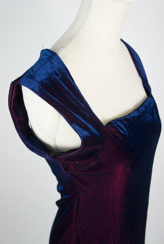 iridescent velvet blue dress Luxury Blue Velvet Beaded Two Piece Evening Dress with Scarf SS793 Turquoise / 8 main image 1
