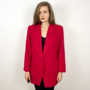 Vintage Wolle Rosa Jacke, Hot Pink Reine Schurwolle Damen Anzugjacke