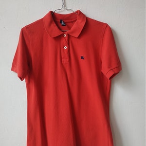Vintage BURBERRY Polo Shirt Red Men's Polo Top - Etsy