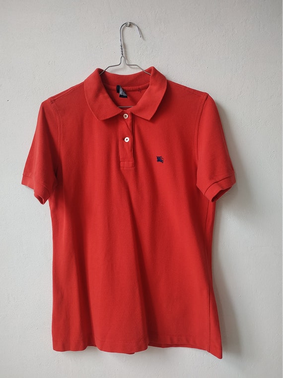 Vintage BURBERRY Polo Camisa Rojo Hombre Polo Top - Etsy México