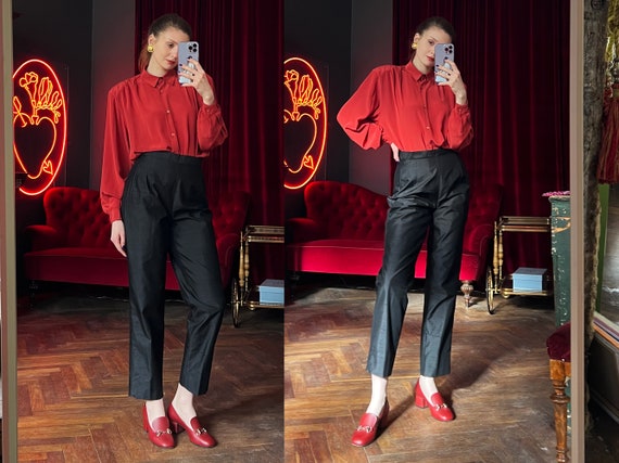 Buy online Red Mid Rise Cigarette Pants Trouser from bottom wear for Women  by De Moza for ₹949 at 14% off | 2024 Limeroad.com