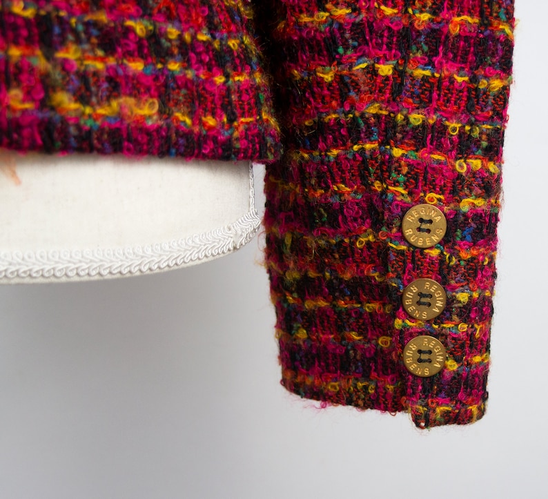 Wool Jacket Vintage Regina Rubens Tweed Jacket Women/'s Red Tweed Blazer