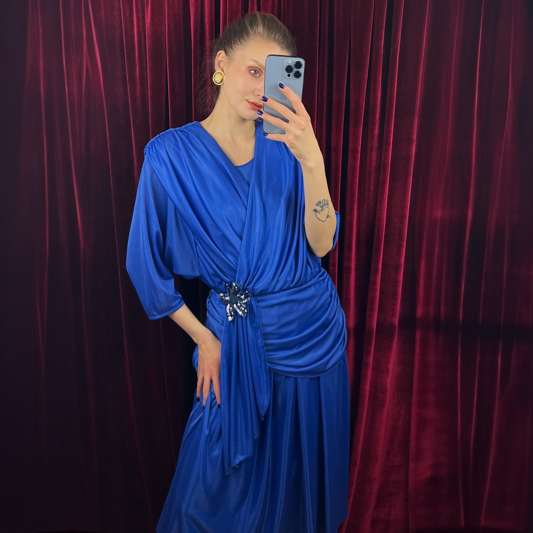 80s Dress 1980 s Party Dress Blue Long Sleeve Dress Midi Dress Etsy 80s-dress-1980-s-party-dress-blue-long-sleeve-dress-midi-dress-etsy