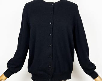 Vintage Black Wool and Angora Cardigan, Benetton Soft Cardigan