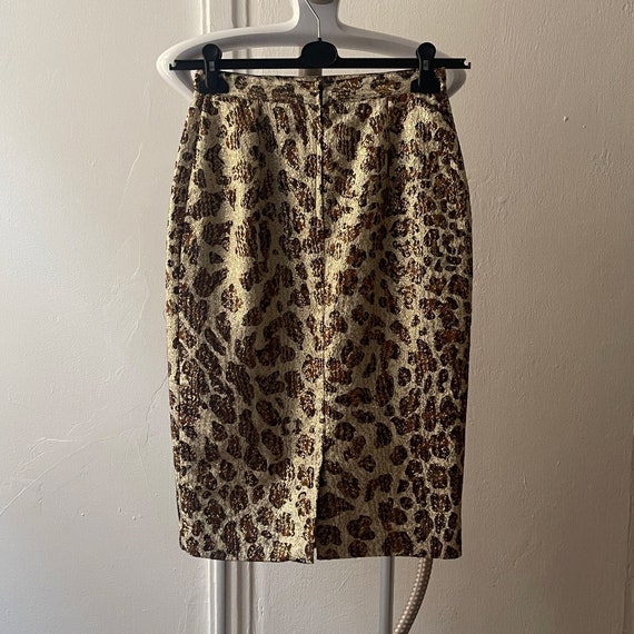 100% Silk Animal Print skirt, Italian Leopard pri… - image 9