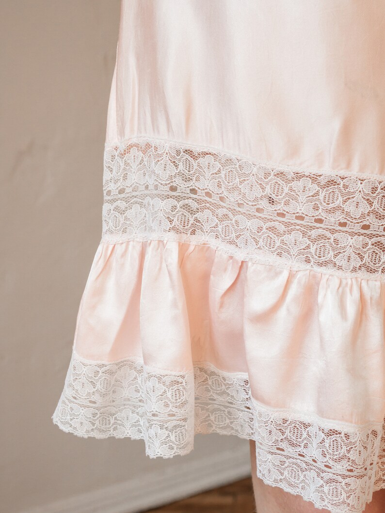Vintage Pink Silk Satin Slip Dress Silk Night Dress Etsy