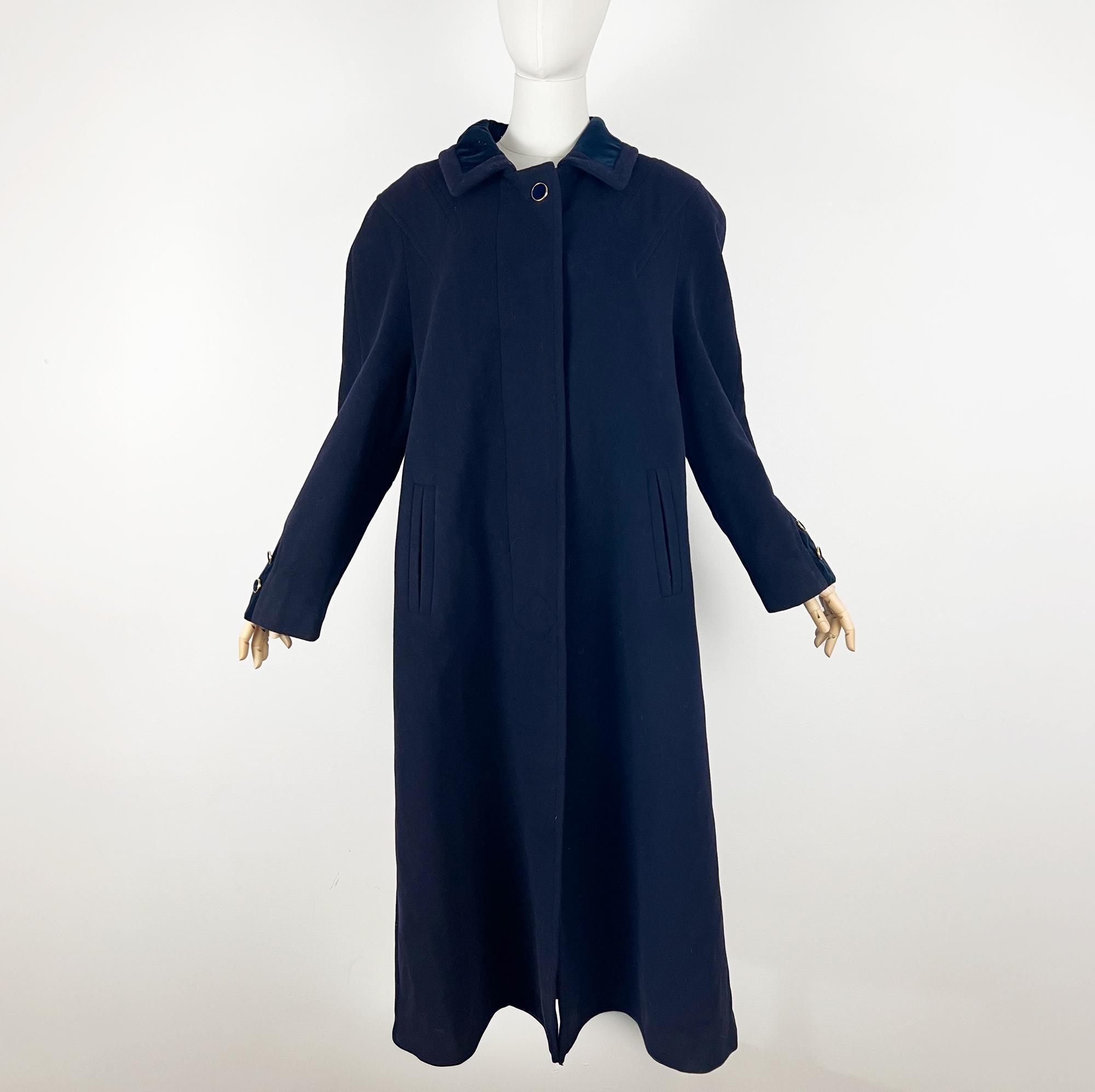 French Vintage wool×cashmere Coat 1960's Mod VINTAGE 60's Shearling Fur FUNNEL NECK Cashmere Wool