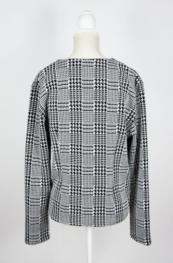 Vintage Houndstooth Blazer | Plaid Blazer Black W… - image 5