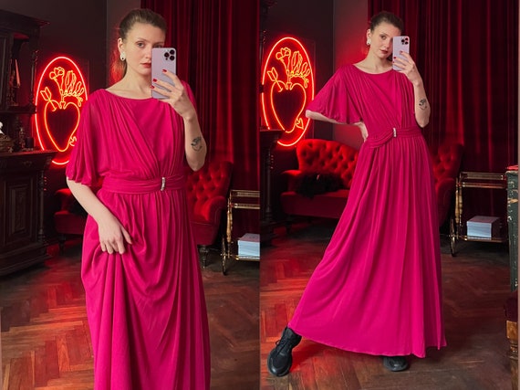 Magenta long dress deals