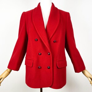 Vintage Wool and Cashmere blend Jacket, Double Breasted Red Women&#39;s blazer