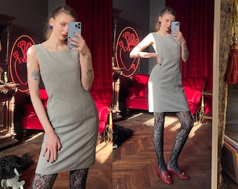 90's Dress, Grey Short Casual Dress, Sneath dress, Short Dress, Elegant dress, Office Dress, Minimalist dress