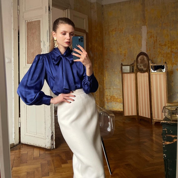 Vintage Yves Saint Laurent Blouse, 70s YSL Rive Ga