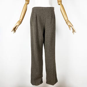 Vintage Hessnatur Wool Pants with silk lining, Wool tweed trousers