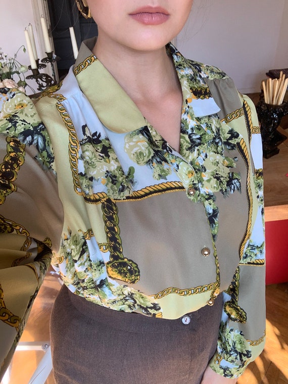 Vintage camisa de estampado - Etsy España
