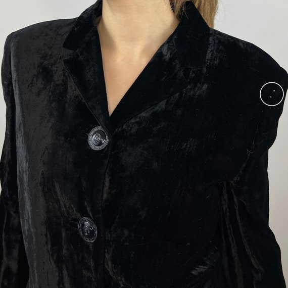 1990's Gianni VERSACE Velvet Jacket, Black Velvet… - image 5