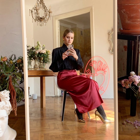 Etsy satin maxi hot sale skirt