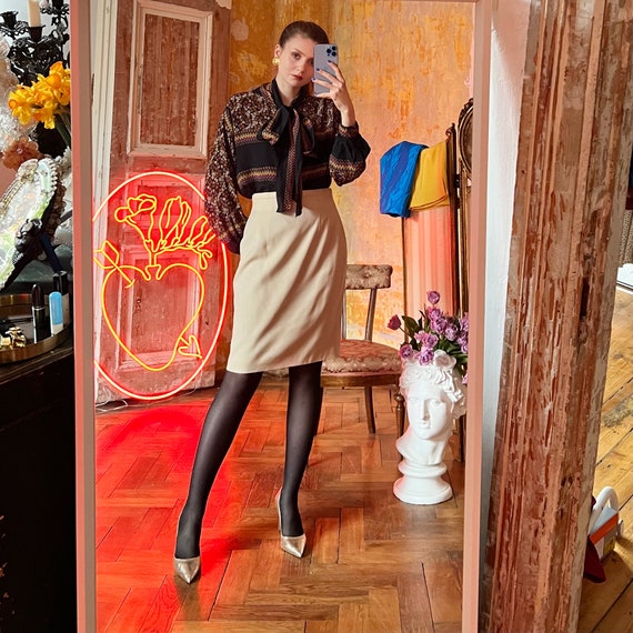Vintage LAURÈL High Waist Midi Skirt, Pure New Wo… - image 3