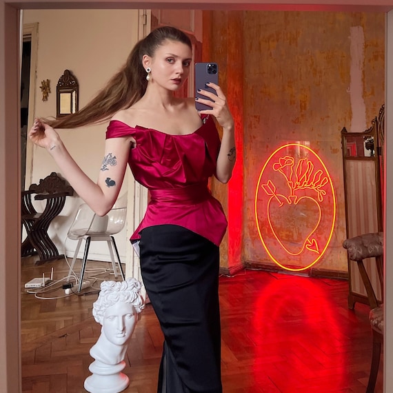Vivienne WESTWOOD Corset, Red Silk Corset Top - image 1