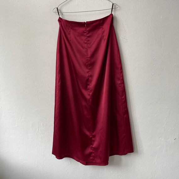 Vintage Red Satin Maxi Skirt Plus Size Skirt Etsy Australia