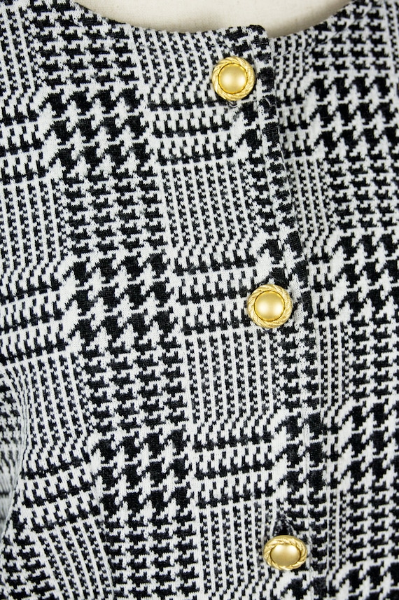 Vintage Houndstooth Blazer | Plaid Blazer Black W… - image 8