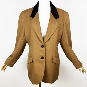 Vintage Beige Wool Jacket, Classic Women&#39;s Blazer