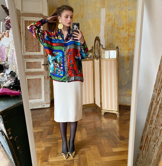 1991 GIANNI VERSACE silk blouse, Versace shirt