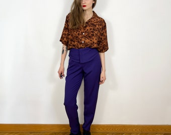 vintage Claude MONTANA Pantalon en laine, Pantalon taille haute en laine