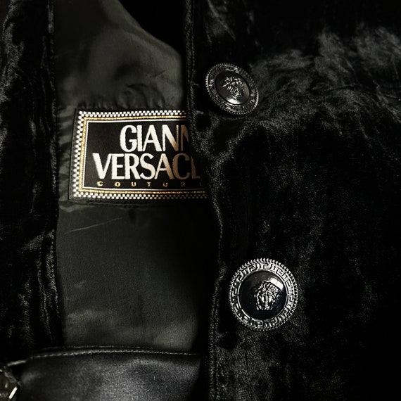 1990's Gianni VERSACE Velvet Jacket, Black Velvet… - image 2