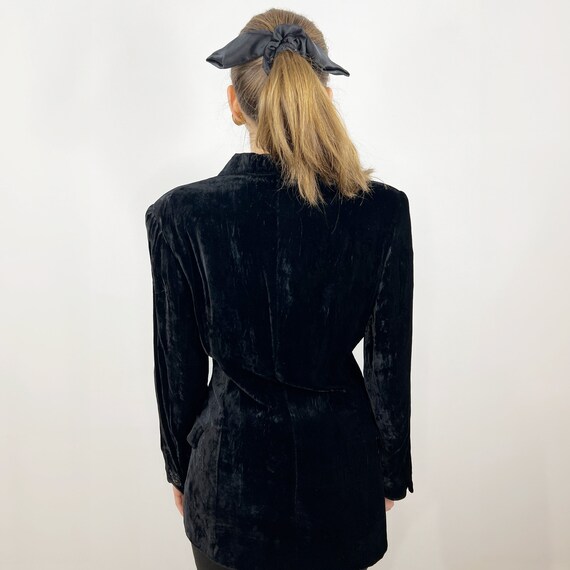 1990's Gianni VERSACE Velvet Jacket, Black Velvet… - image 4