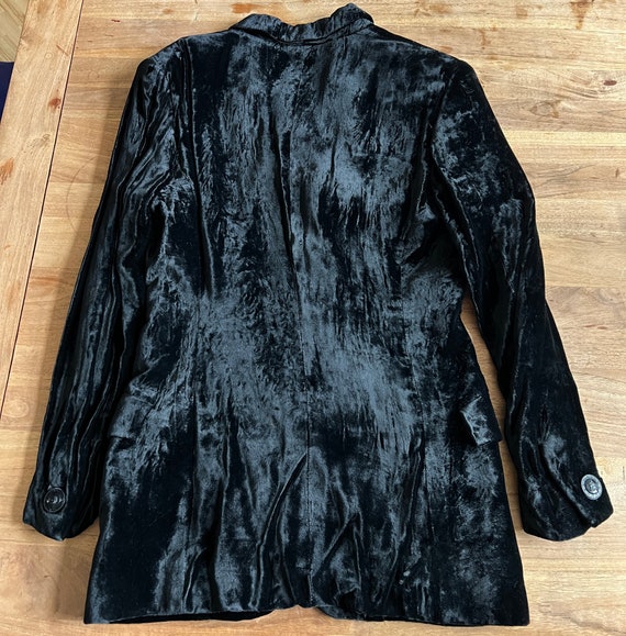 1990's Gianni VERSACE Velvet Jacket, Black Velvet… - image 8