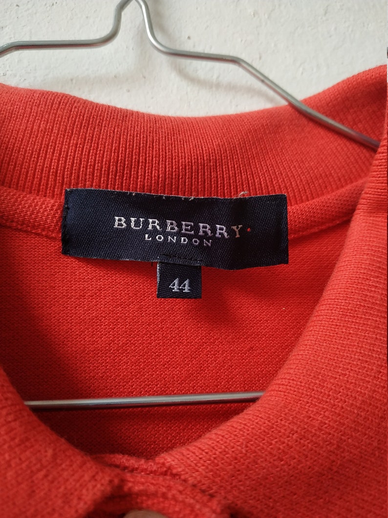 Vintage BURBERRY Polo Shirt Red Men's Polo Top | Etsy