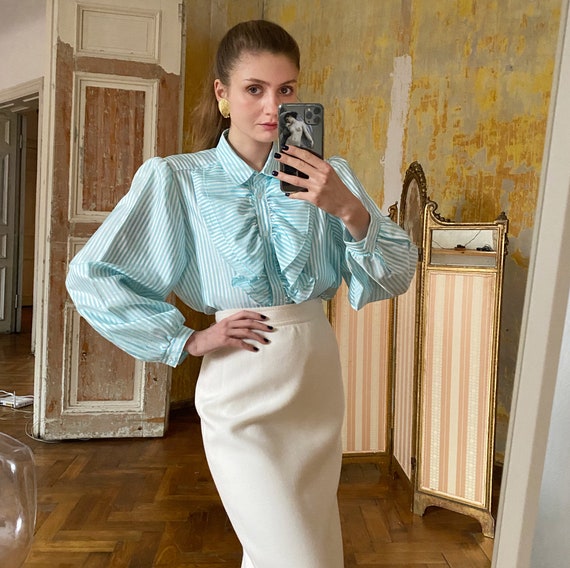Vintage Ruffle Blouse with Balloon Sleeves, Victor