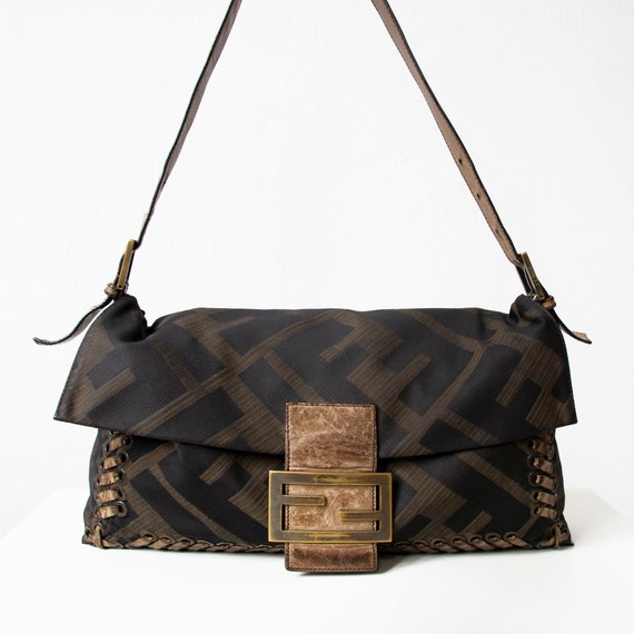 Vintage FENDI Zucca Bag, 90s Fendi Mama Baguette S
