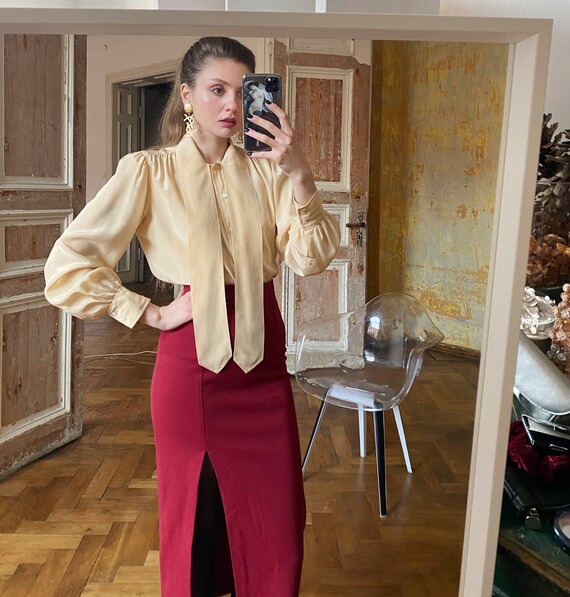 Vintage Yves Saint Laurent Blouse, 70s YSL Rive Ga