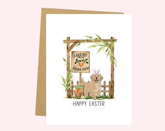 Golden Retriever Easter Card