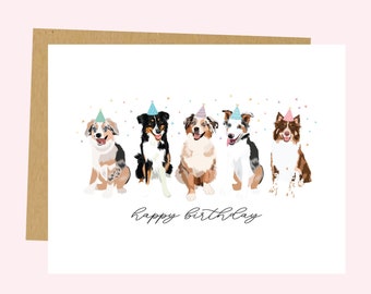 Aussie Wiggle Butt Birthday Card