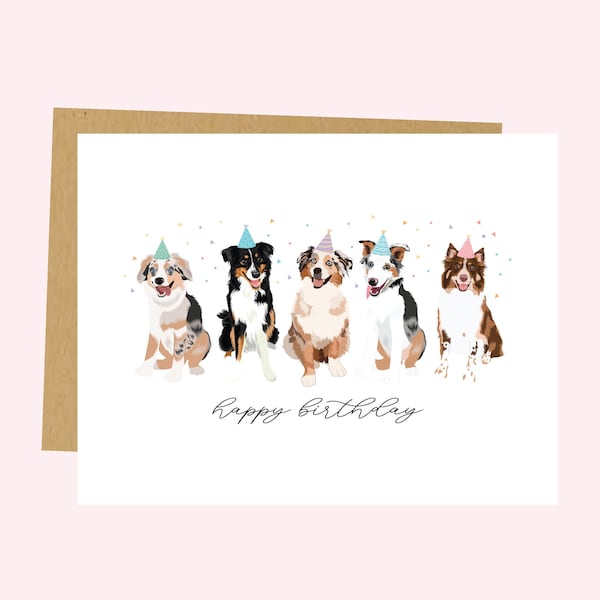 Aussie Wiggle Butt Birthday Card