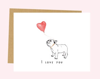 Frenchie Valentine's Day Card