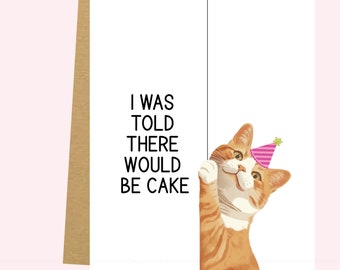 Funny Orange Cat Birthday Card