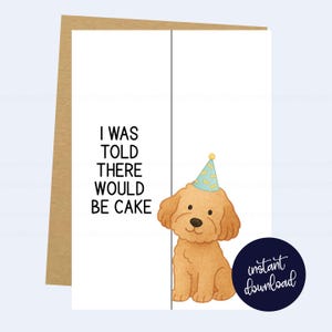 Cartão de aniversário engraçado do Cavapoo - Download digital para impressão