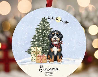 Tricolor Bernedoodle Christmas Ornament / Personalized Gift