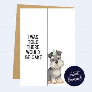 Cartão de aniversário engraçado para Schnauzer - Download digital para impressão