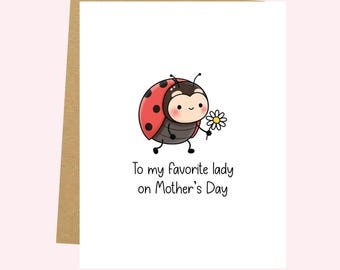 Tarjeta divertida de mariquita para el Día de la Madre