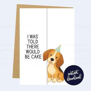 Cartão de aniversário engraçado do Beagle - Download digital para impressão