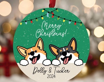 Corgis Christmas Ornament
