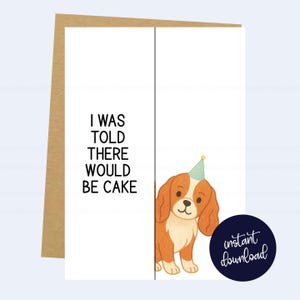 Cartão de aniversário engraçado para Cavalier King Charles Spaniel - Download digital para impressão