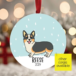 Tri Color Corgi Christmas Ornament / Dog Keepsake