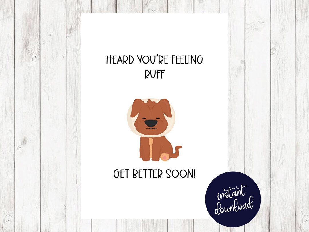 Printable Dog Get Well Card - Etsy
