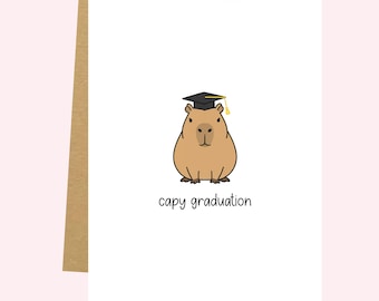 Tarjeta de graduación divertida con un capibara
