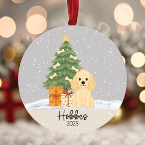 Cocker Spaniel Dog Personalized Ornament, Custom Pet Name Christmas Gift, Different Breeds Available